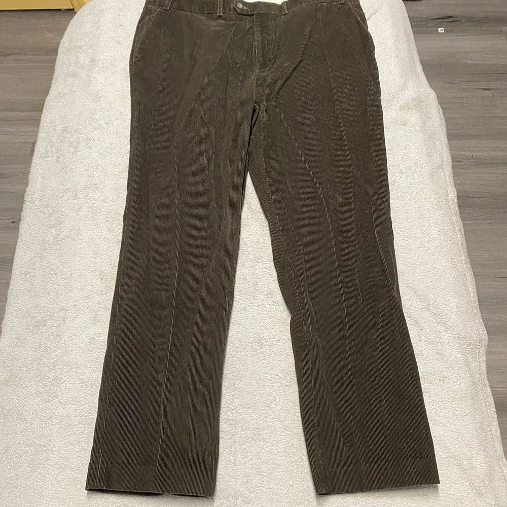 Lauren Ralph Lauren Corduroy Pants Mens 38x31 Chocolate Brown Flat Front Preppy